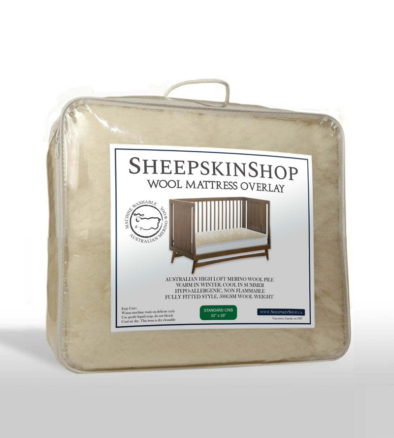 Wool Mattress Pad - Standard Crib (52"x28")