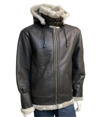 women's shearling jacket with white background