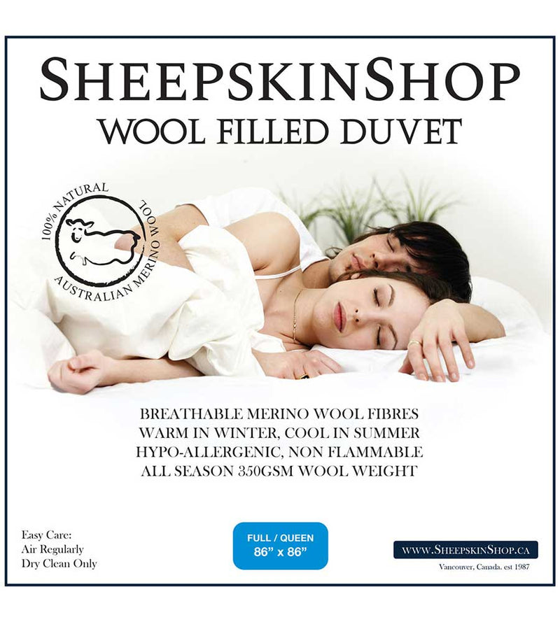 Wool Filled Duvet - Full / Queen (86"x86")